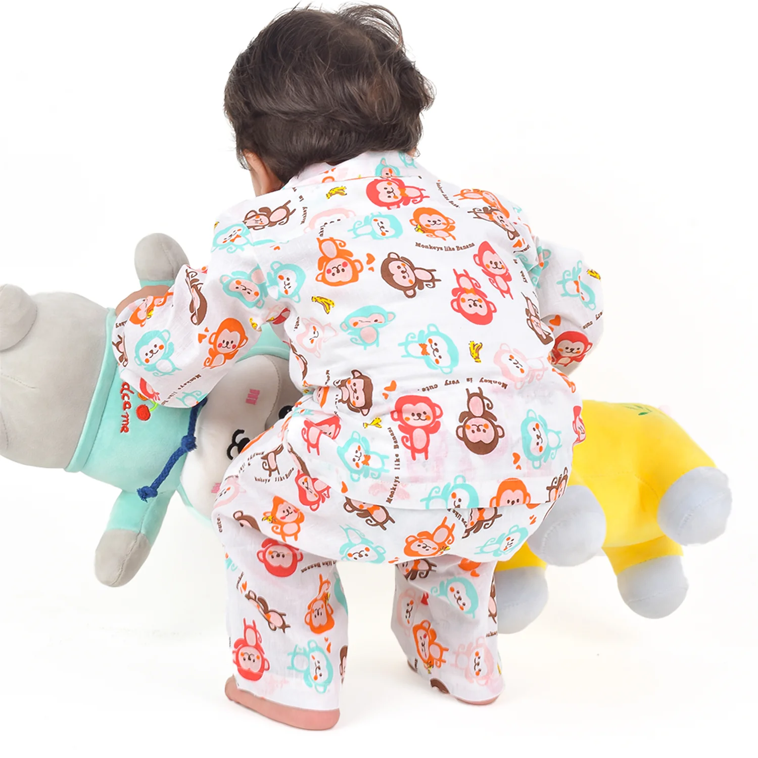 Organic Cotton Unisex Kids Pajama Set Combo | Night Suit | Sleepwear | Monkey - Image 7