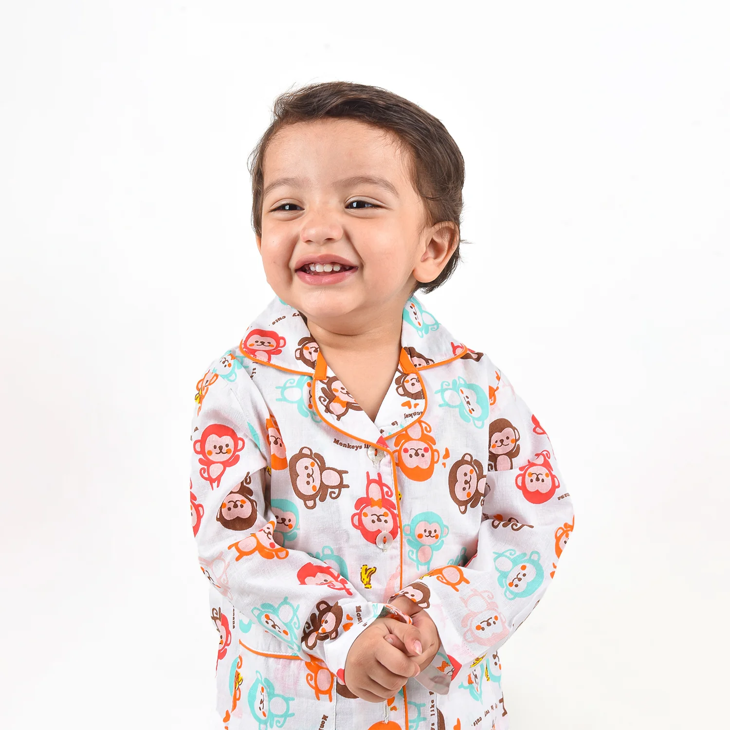 Organic Cotton Unisex Kids Pajama Set Combo | Night Suit | Sleepwear | Monkey - Image 9