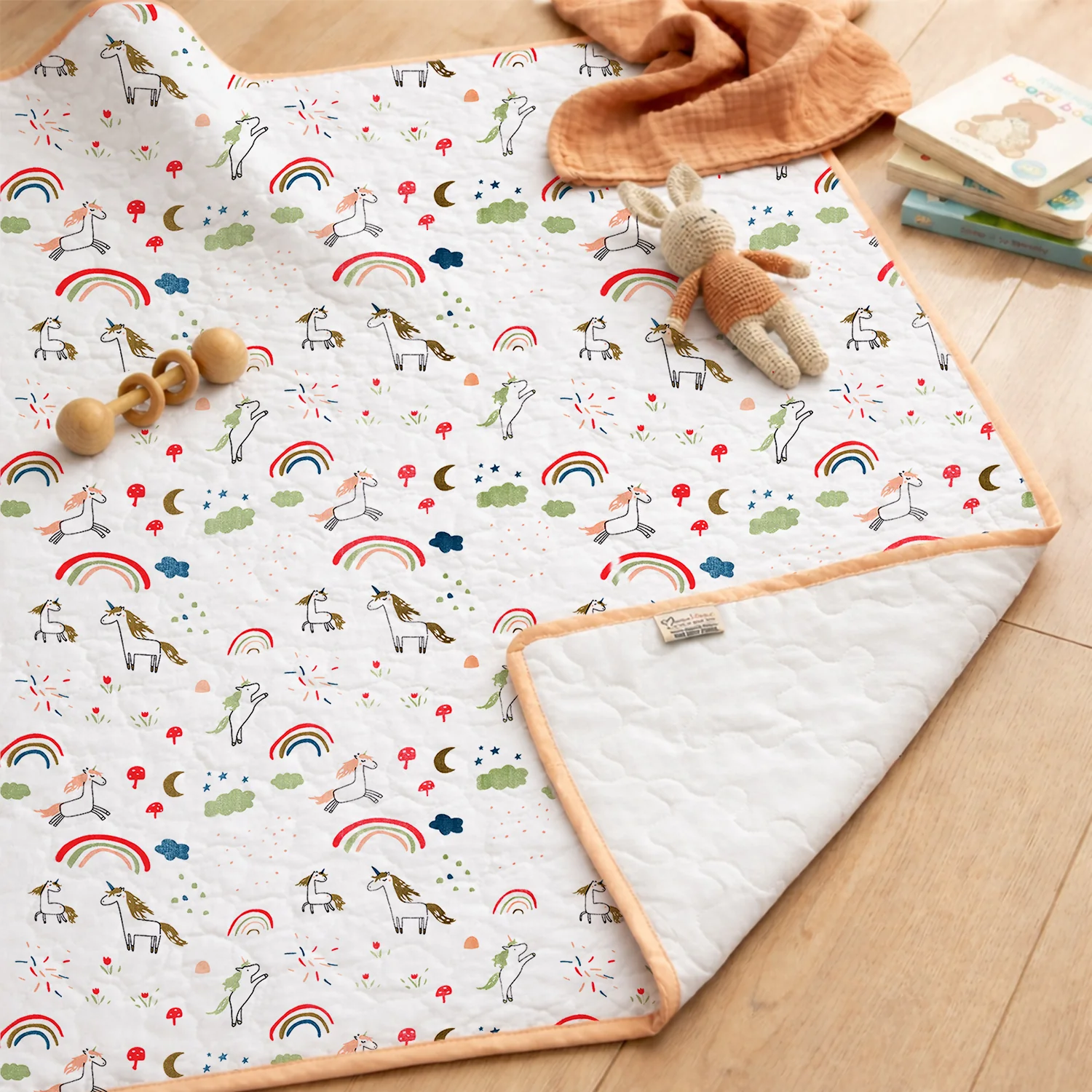 Organic Muslin Baby Play Mat | Soft Cotton Baby Floor Mat for Newborns & Toddlers | Washable & Skin-Friendly Playmat | 100x100 CM - Image 5