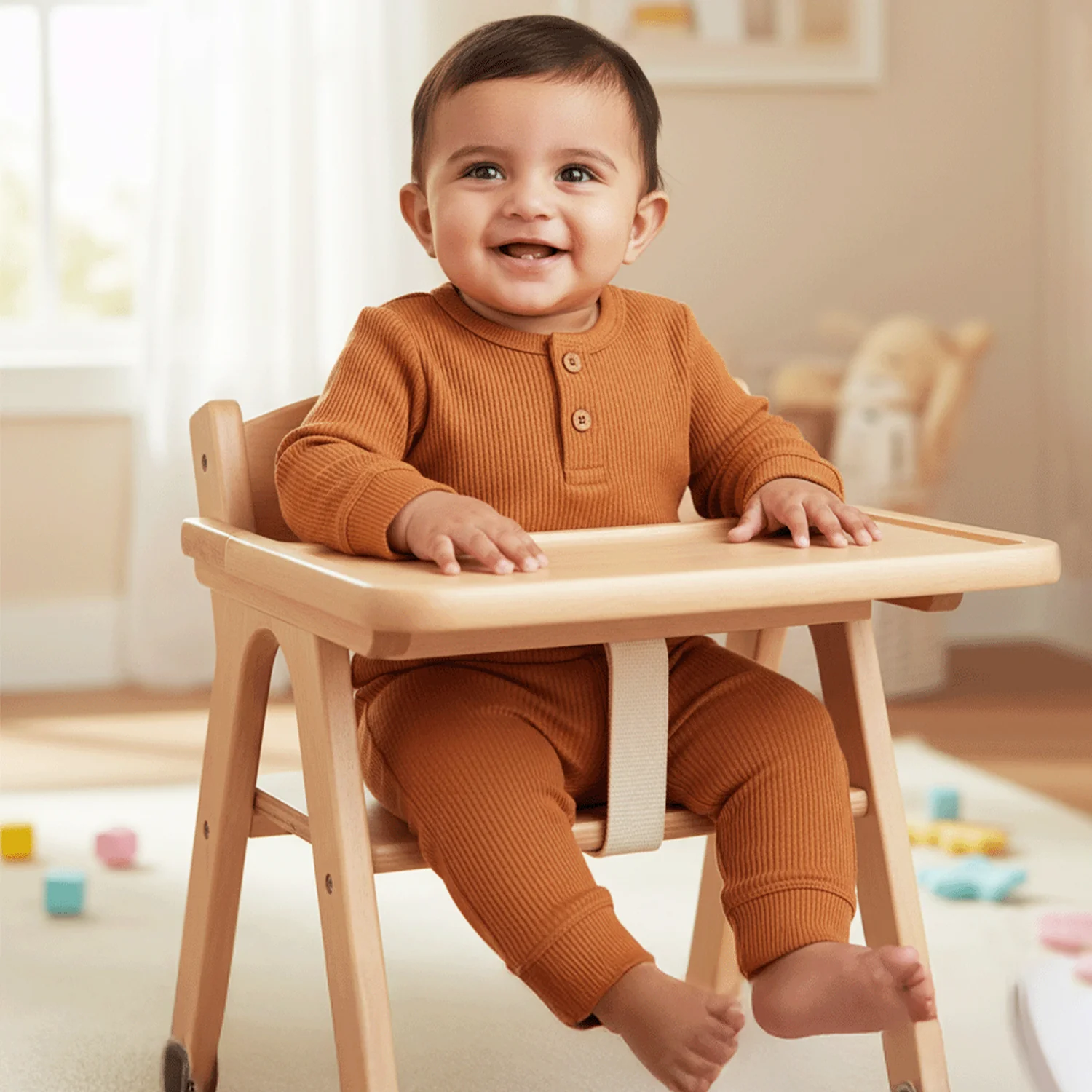 Ribbed Organic Cotton Co-ord Set For Newborn Baby | Soft & Breathable Baby Outfit | Baby Dress | 0-6 Months - Image 3