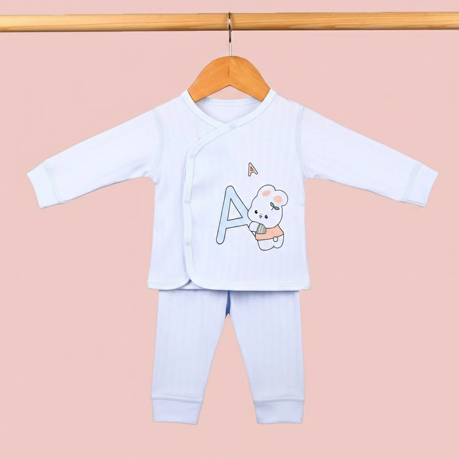 Winter Warm Full Sleeve Co-ord Sets For Baby | Cotton Baby Clothing Set | 0-6 Months | Set of 1 - Image 3
